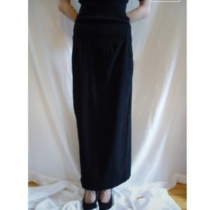 True Vintage Express Black Faux Suede Pencil Skirt